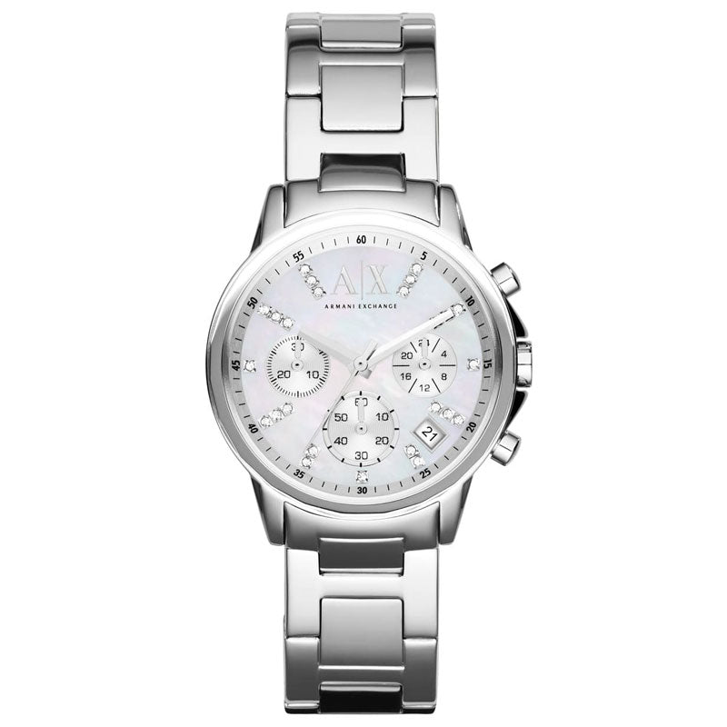 Women’s Quartz Silver Stainless Steel Mother Of Pearl Dial 36mm Watch AX4324